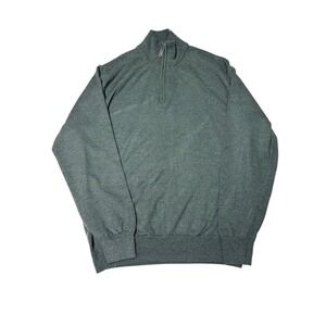 JOS A Bank Signature Collection Mens Gray Merino Wool‎ 1/4 Zip Pullover Sweater